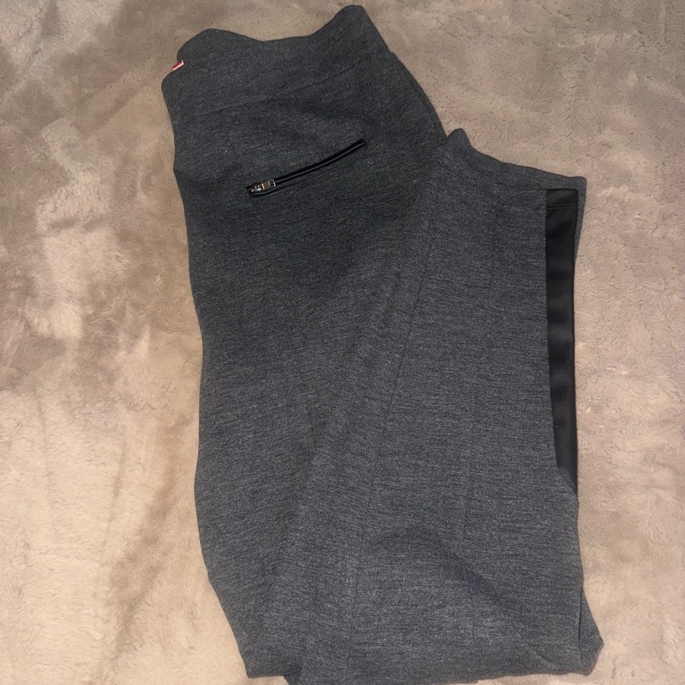 Womens Guess Gray with Black Faux Leather Trimming Size XL